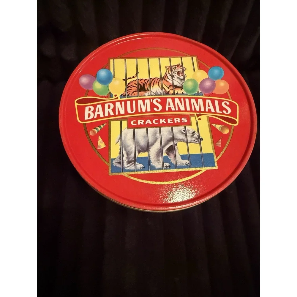 Vintage 1991 Nabisco Barnum's Animals Cracker Metal Bucket Circus 6 1/4